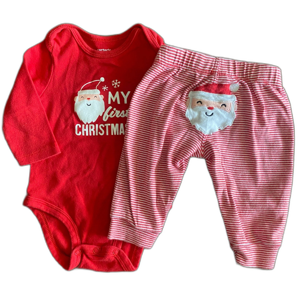 Carter's Red & White Santa First Christmas Outfit Infant 6 Months